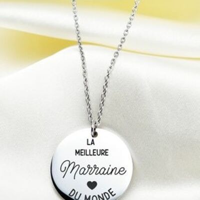 World's Best Godmother Engraved Necklace - 304 Stainless Steel