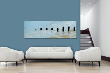 Papier peint : piquets dans la mer 1 - paysage panoramique 3:1 - nombreuses tailles et matériaux - motif d'art photo exclusif comme image sur toile ou image en verre acrylique pour la décoration murale 4