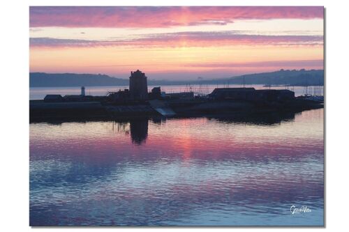 Wandbild: Bretonischer Hafen am Abend - Querformat 4:3 - viele Größen & Materialien – Exklusives Fotokunst-Motiv als Leinwandbild oder Acrylglasbild zur Wand-Dekoration
