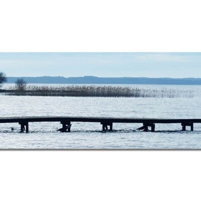 Mural: Jetty in the sea - panorama across 3:1 - many sizes & materials - exclusive photo art motif as a canvas picture or acrylic glass picture for wall decoration