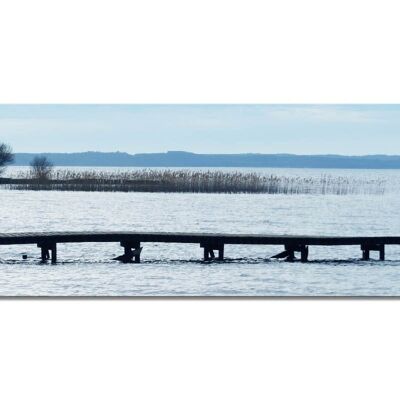 Wandbild: Steg im Meer - Panorama quer 3:1 - viele Größen & Materialien – Exklusives Fotokunst-Motiv als Leinwandbild oder Acrylglasbild zur Wand-Dekoration