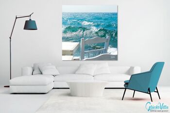 Papier peint : Chaises devant la mer - carré 1:1 - nombreuses tailles et matériaux - motif d'art photo exclusif comme image sur toile ou image en verre acrylique pour la décoration murale 2