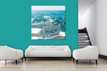 Papier peint : Chaises devant la mer - carré 1:1 - nombreuses tailles et matériaux - motif d'art photo exclusif comme image sur toile ou image en verre acrylique pour la décoration murale 4