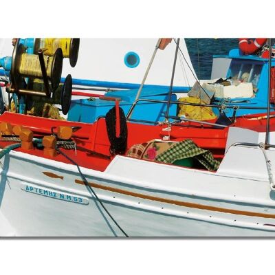 Mural: colorful boats - landscape format 2:1 - many sizes & materials - exclusive photo art motif as a canvas picture or acrylic glass picture for wall decoration