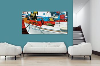 Papier peint : bateaux colorés - format paysage 2:1 - nombreuses tailles et matériaux - motif d'art photographique exclusif sous forme d'image sur toile ou d'image en verre acrylique pour la décoration murale 3