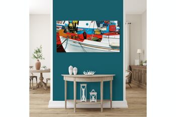 Papier peint : bateaux colorés - format paysage 2:1 - nombreuses tailles et matériaux - motif d'art photographique exclusif sous forme d'image sur toile ou d'image en verre acrylique pour la décoration murale 5