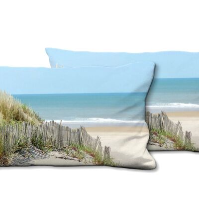 Ensemble de coussins photo décoratifs (2 pièces), motif : paysage de dunes 8 - taille : 80 x 40 cm - housse de coussin premium, coussin décoratif, coussin décoratif, coussin photo, housse de coussin