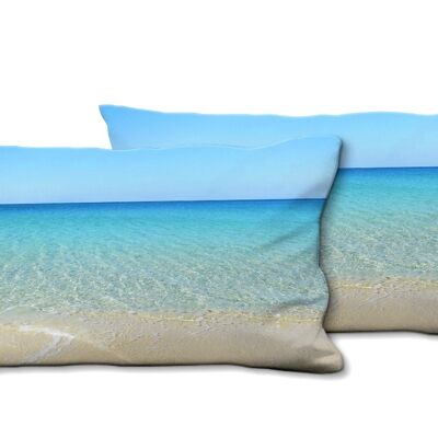 Decorative photo cushion set (2 pieces), motif: longing for the sea 10 - size: 80 x 40 cm - premium cushion cover, decorative cushion, decorative cushion, photo cushion, cushion cover