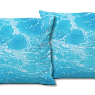 Decorative photo cushion set (2 pieces), motif: sea whirlpool 2 - size: 40 x 40 cm - premium cushion cover, decorative cushion, decorative cushion, photo cushion, cushion cover