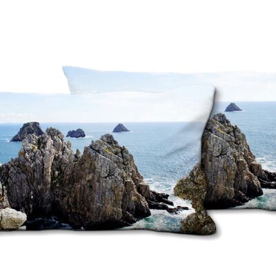 Deko-Foto-Kissen Set (2 Stk.), Motiv: Bretagne mon amour 21 - Größe: 80 x 40 cm - Premium Kissenhülle, Zierkissen, Dekokissen, Fotokissen, Kissenbezug