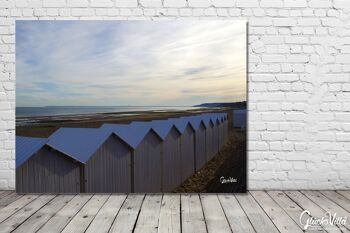 Papier peint : Cabane de plage en Normandie 7 - format paysage 4:3 - nombreuses tailles et matériaux - motif d'art photographique exclusif sous forme d'image sur toile ou d'image en verre acrylique pour la décoration murale 5