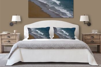 Ensemble de coussins photo décoratifs (2 pièces), motif : surf de la mer 1 - taille : 80 x 40 cm - housse de coussin premium, coussin décoratif, coussin décoratif, coussin photo, housse de coussin 2