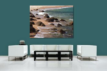 Image murale : Rochers sur la plage - format paysage 4:3 - nombreuses tailles et matériaux - motif d'art photo exclusif comme image sur toile ou image en verre acrylique pour la décoration murale 2