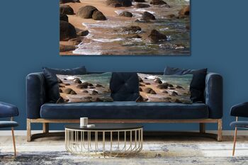 Ensemble de coussins photo décoratifs (2 pièces), motif : rochers sur la plage - taille : 80 x 40 cm - housse de coussin premium, coussin décoratif, coussin décoratif, coussin photo, housse de coussin 3