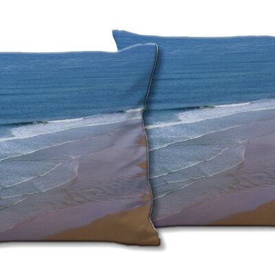 Set di cuscini decorativi con foto (2 pezzi), motivo: surf marino 2 - dimensioni: 40 x 40 cm - fodera per cuscino premium, cuscino decorativo, cuscino decorativo, cuscino fotografico, fodera per cuscino