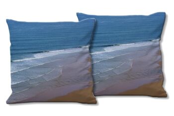 Ensemble de coussins photo décoratifs (2 pièces), motif : surf de la mer 2 - taille : 40 x 40 cm - housse de coussin premium, coussin décoratif, coussin décoratif, coussin photo, housse de coussin 1
