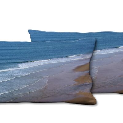 Juego de cojines decorativos con foto (2 piezas), motivo: surf en el mar 2 - tamaño: 80 x 40 cm - funda de cojín premium, cojín decorativo, cojín decorativo, cojín fotográfico, funda de cojín