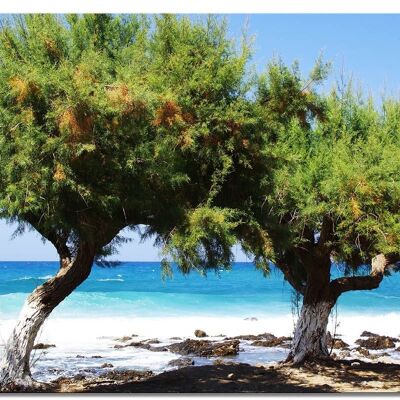 Mural: Crete togetherness on the beach - landscape format 4:3 - many sizes & materials - exclusive photo art motif as a canvas picture or acrylic glass picture for wall decoration