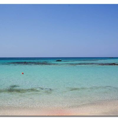 Murale: idillio della spiaggia di Creta Elafonissi - formato orizzontale 4:3 - molte dimensioni e materiali - esclusivo motivo artistico fotografico come immagine su tela o immagine su vetro acrilico per la decorazione della parete