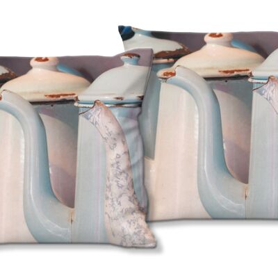Decorative photo cushion set (2 pieces), motif: Kannen-Parade 6 - size: 40 x 40 cm - premium cushion cover, decorative cushion, decorative cushion, photo cushion, cushion cover