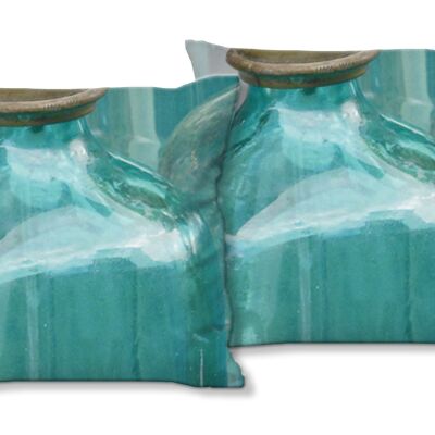 Decorative photo cushion set (2 pieces), motif: glass shimmer 2 - size: 40 x 40 cm - premium cushion cover, decorative cushion, decorative cushion, photo cushion, cushion cover