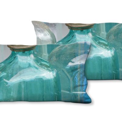 Set di cuscini decorativi con foto (2 pezzi), motivo: vetro luccicante 2 - dimensioni: 80 x 40 cm - fodera per cuscino premium, cuscino decorativo, cuscino decorativo, cuscino fotografico, fodera per cuscino