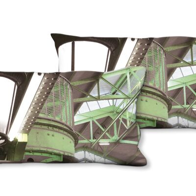 Set di cuscini decorativi con foto (2 pezzi), motivo: mercato coperto di Parigi - dimensioni: 80 x 40 cm - fodera per cuscino premium, cuscino decorativo, cuscino decorativo, cuscino fotografico, fodera per cuscino