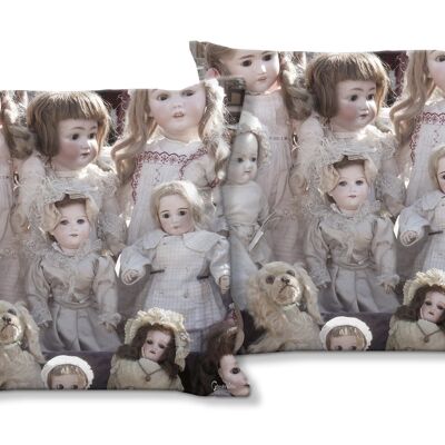 Set di cuscini decorativi con foto (2 pezzi), motivo: bambola amore 1 - dimensioni: 40 x 40 cm - fodera per cuscino premium, cuscino decorativo, cuscino decorativo, cuscino fotografico, fodera per cuscino