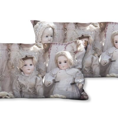 Deko-Foto-Kissen Set (2 Stk.), Motiv: Puppenliebe 1 - Größe: 80 x 40 cm - Premium Kissenhülle, Zierkissen, Dekokissen, Fotokissen, Kissenbezug