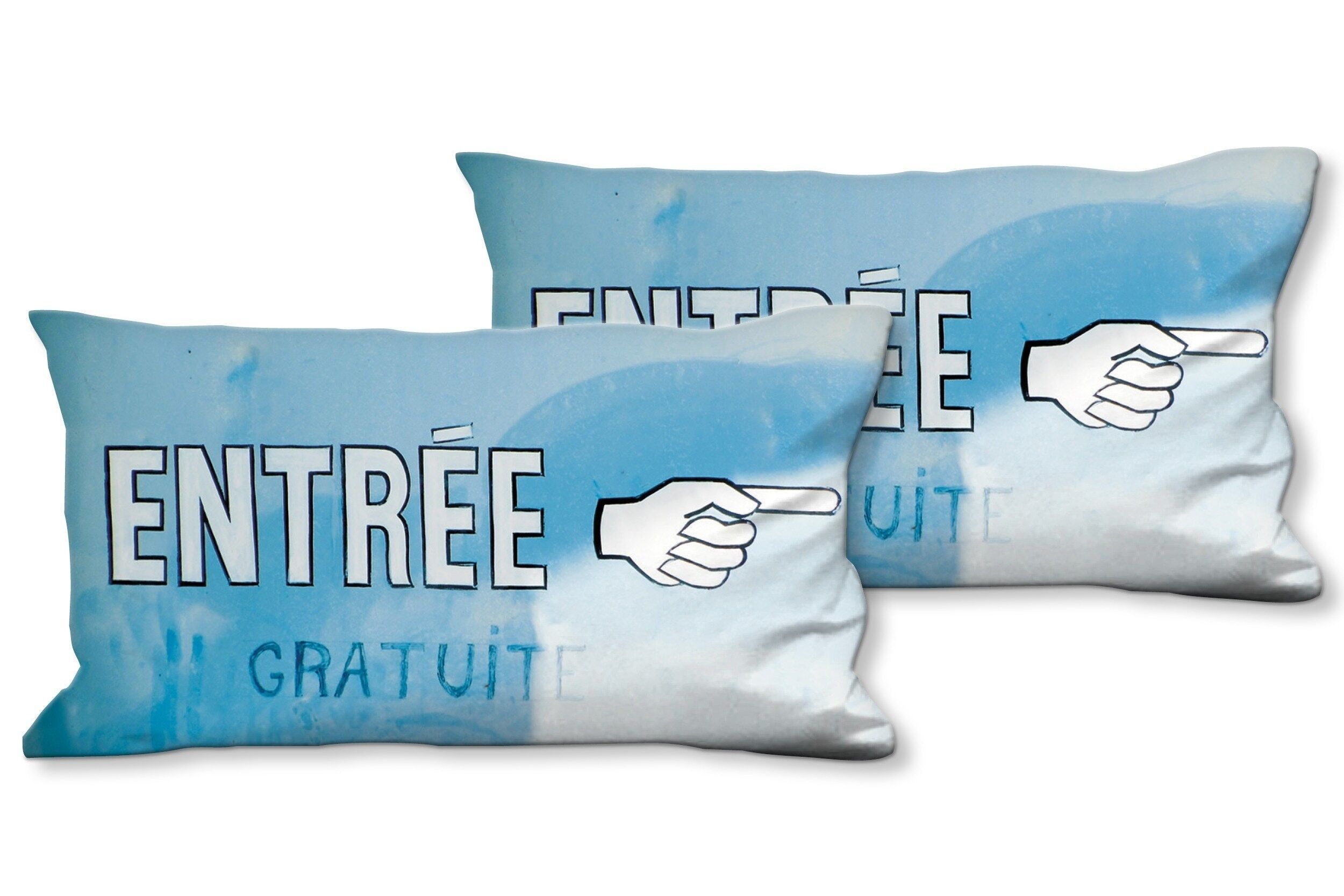 Deko-Foto-Kissen Set (2 Stk.), Motiv: Treten Sie ein - Entrée - Größe: 80 x 40 cm - Premium Kissenhülle, Zierkissen, Dekokissen, Fotokissen, Kissenbezug