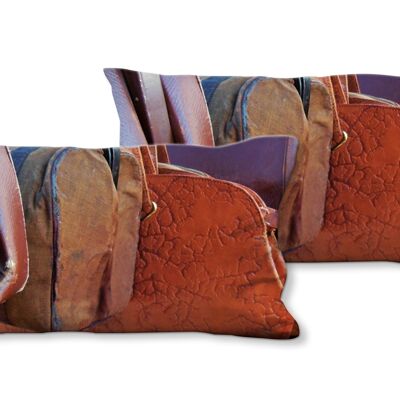 Set di cuscini decorativi con foto (2 pezzi), motivo: amore per le borse - dimensioni: 80 x 40 cm - fodera per cuscino premium, cuscino decorativo, cuscino decorativo, cuscino fotografico, fodera per cuscino