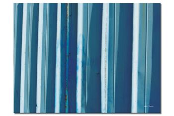 Papier peint : Simply Stripes Blaues Blech - format paysage 4:3 - nombreuses tailles et matériaux - motif d'art photographique exclusif sous forme d'image sur toile ou d'image en verre acrylique pour la décoration murale 1