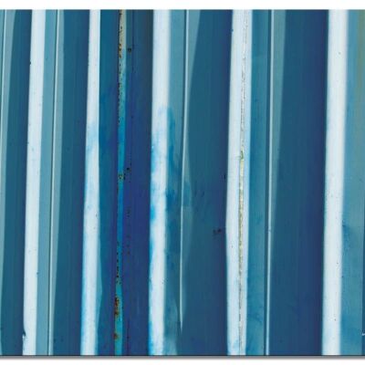 Wandbild: Simply Stripes Blaues Blech - Querformat 4:3 - viele Größen & Materialien – Exklusives Fotokunst-Motiv als Leinwandbild oder Acrylglasbild zur Wand-Dekoration