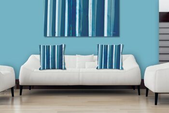Ensemble de coussins photo décoratifs (2 pièces), motif : tôle bleue Simply Stripes - taille : 40 x 40 cm - housse de coussin haut de gamme, coussin décoratif, coussin décoratif, coussin photo, housse de coussin 5