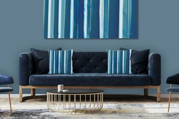 Ensemble de coussins photo décoratifs (2 pièces), motif : tôle bleue Simply Stripes - taille : 40 x 40 cm - housse de coussin haut de gamme, coussin décoratif, coussin décoratif, coussin photo, housse de coussin 7