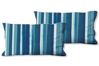 Ensemble de coussins photo décoratifs (2 pièces), motif : tôle bleue Simply Stripes - taille : 80 x 40 cm - housse de coussin haut de gamme, coussin décoratif, coussin décoratif, coussin photo, housse de coussin 1