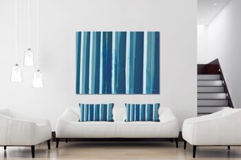 Ensemble de coussins photo décoratifs (2 pièces), motif : tôle bleue Simply Stripes - taille : 80 x 40 cm - housse de coussin haut de gamme, coussin décoratif, coussin décoratif, coussin photo, housse de coussin 2