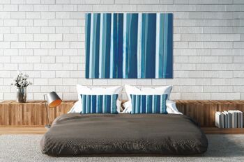 Ensemble de coussins photo décoratifs (2 pièces), motif : tôle bleue Simply Stripes - taille : 80 x 40 cm - housse de coussin haut de gamme, coussin décoratif, coussin décoratif, coussin photo, housse de coussin 3