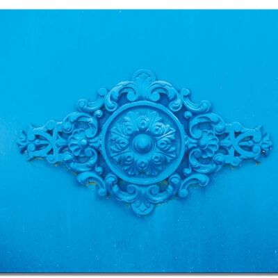 Mural: Bleu - ornaments 1 - landscape format 4:3 - many sizes & materials - exclusive photo art motif as a canvas picture or acrylic glass picture for wall decoration