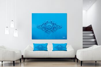 Ensemble de coussins photo décoratifs (2 pièces), motif : Bleu - ornements 1 - taille : 80 x 40 cm - housse de coussin premium, coussin décoratif, coussin décoratif, coussin photo, housse de coussin 3