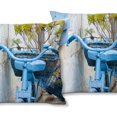 Decorative photo cushion set (2 pieces), motif: I love my bicycle - size: 40 x 40 cm - premium cushion cover, decorative cushion, decorative cushion, photo cushion, cushion cover