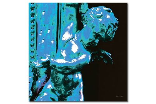 Wandbild: Engel in blau und grün - Quadrat 1:1 - viele Größen & Materialien – Exklusives Fotokunst-Motiv als Leinwandbild oder Acrylglasbild zur Wand-Dekoration