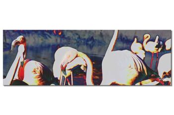 Papier peint : Flamants roses - paysage panoramique 3:1 - nombreuses tailles et matériaux - motif d'art photographique exclusif comme image sur toile ou image en verre acrylique pour la décoration murale 1