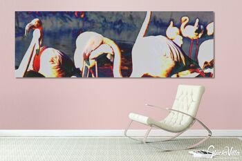Papier peint : Flamants roses - paysage panoramique 3:1 - nombreuses tailles et matériaux - motif d'art photographique exclusif comme image sur toile ou image en verre acrylique pour la décoration murale 7