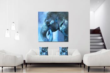 Ensemble de coussins photo décoratifs (2 pièces), motif : Mon ami l'éléphant 2 - taille : 40 x 40 cm - housse de coussin premium, coussin décoratif, coussin décoratif, coussin photo, housse de coussin 2