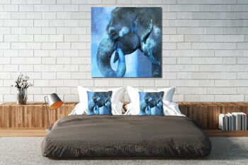 Ensemble de coussins photo décoratifs (2 pièces), motif : Mon ami l'éléphant 2 - taille : 40 x 40 cm - housse de coussin premium, coussin décoratif, coussin décoratif, coussin photo, housse de coussin 3