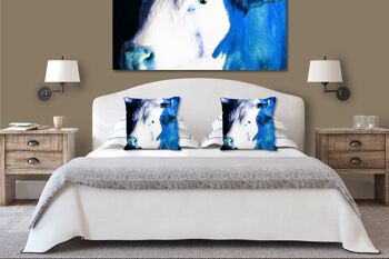 Ensemble de coussins photo décoratifs (2 pièces), motif : La vache bleue - taille : 40 x 40 cm - housse de coussin premium, coussin déco, coussin déco, coussin photo, housse de coussin 4