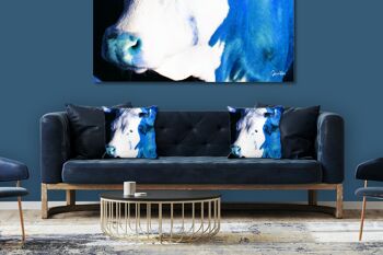 Ensemble de coussins photo décoratifs (2 pièces), motif : La vache bleue - taille : 40 x 40 cm - housse de coussin premium, coussin déco, coussin déco, coussin photo, housse de coussin 7