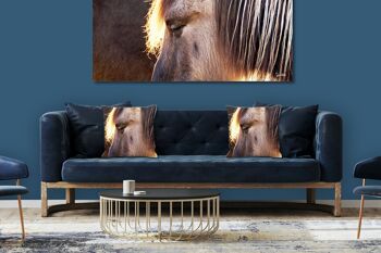 Ensemble de coussins photo décoratifs (2 pièces), motif : cheval sauvage 1 - taille : 40 x 40 cm - housse de coussin premium, coussin décoratif, coussin décoratif, coussin photo, housse de coussin 4