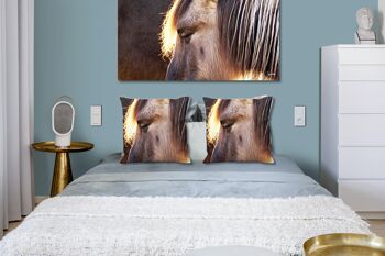 Ensemble de coussins photo décoratifs (2 pièces), motif : cheval sauvage 1 - taille : 40 x 40 cm - housse de coussin premium, coussin décoratif, coussin décoratif, coussin photo, housse de coussin 6